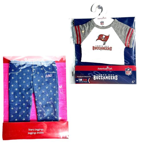NEW American Girl Doll NFL Tampa Bay Buccaneers Fan Tee Raglan Jersey Shirt - Picture 4 of 13
